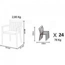 Sedia Martinica Impilabile 55x57x86 h cm in Alluminio Bianco