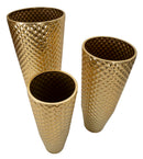 Porta Vasi Glotty Tris Ø48x110 cm - Ø40x93 cm - Ø33x77 cm in Ferro Oro      
