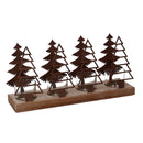 Portacandele metallo 4 posti alberi bronzo cm 15x8xh30