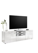 Mobile TV 1 Cassetto 2 Ante 5 Ripiani in Melaminico 180x42x57cm TFT Blossom Bianco