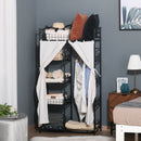 Armadio Guardaroba Appendiabiti in Ferro Nero 84x42x159 cm 