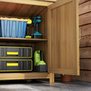 Armadio Porta Attrezzi da Esterno 110x50x85 cm con 2 Ante e Ripiani in Legno   