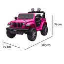 Macchina Elettrica per Bambini Fuoristrada Jeep Wrangler Rubicon 12V con Telecomando Rosa