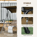 Dondolo da Giardino 3 Posti 172x110x153 cm con Copertura Regolabile in Acciaio e Poliestere Marrone e Grigio  