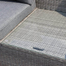Divano con 2 Pouf Perù con Cuscini in Wicker Grigio