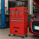 Cassetta Carrello 68x33x108 cm Portautensili con Mobiletto Staccabile 2in1 in Acciaio SPCC Laminato Rosso      