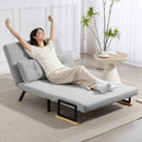 Divano Letto 3 in 1 con Schienale Regolabile e 2 Cuscini 102x73x81 cm in Tessuto Effetto Velluto Grigio Chiaro      