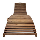 Lettino Prendisole Ondulato Paraiso 190x62x49 cm a Doghe in Legno Teak