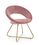 Set 2 Poltrone 58x69x81 cm in Poliestere Effetto Velluto Rosa