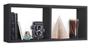 Mensola Rettangolare 2 Scomparti da Parete 70x30x15,5 cm in Fibra di Legno Morgana Nero