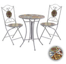 Set da Giardino Pieghevole in Metallo con Tavolo e 2 Sedie Tropea Bianco