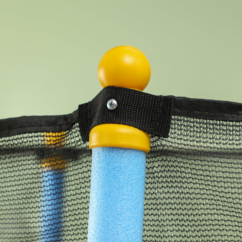 Trampolino Elastico per Bambini da 3 Anni Ø175 cm con Rete di Protezione Multicolore 