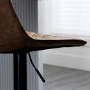 Set 2 Sgabelli da Bar Altezza Regolabile e Girevoli in Finta pelle PU Marrone Scuro  