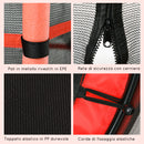 Trampolino Elastico per Bambini da 3 Anni Ø160 cm con Rete di Protezione Rosso e Nero 
