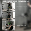 Stazione Fitness per Allenamento Totale 170x139x200 cm Power Tower in Acciaio Nero  