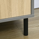 Mobile Multiuso 3 Ripiani 1 Ante 40x38x170 cm in Truciolato e Metallo Grigio e Rovere