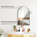 Specchio ad Arco 60x3x90 cm in Lega di Alluminio e Vetro Nero   