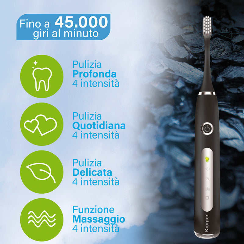 Spazzolino Sonico Elettrico Ricaricabile Kooper Identity Bianco