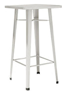 Tavolino Quadrato Alto da Giardino in Lamiera 60x60 cm Vorghini Avorio