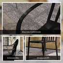 Set 4 Sedie da Giardino 57x54x78 cm Impilabili con Schienale Alto in PP Nero