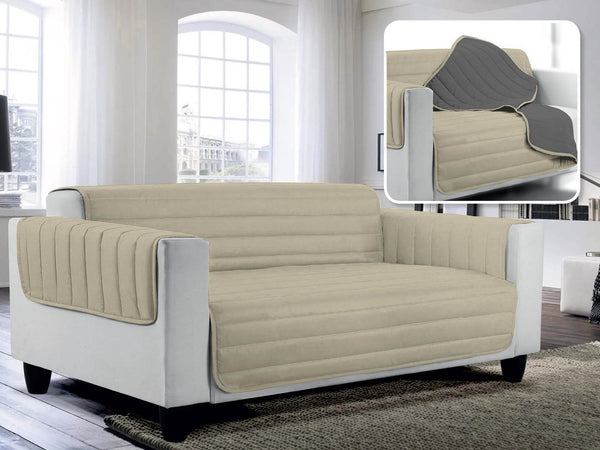 prezzo Copridivano Trapuntato Double Face in Microfibra Tortora e Grigio Scuro