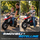 Moto Elettrica per Bambini 3-8 Anni 12 V Licenza BMW G310 GS 102x62x73 cm con Batteria al Litio e Rotelle Rimovibili in PP Rosso      