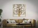 Pannello Albero della Vita Oro 90x2,2x90 cm in Ferro Nero