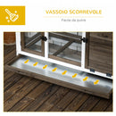 Conigliera da Esterno 108x58x73,5 cm con Tetto Apribile e Ruote in Legno Marrone  