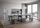 Consolle Tavolo Allungabile 90-302x42x75 cm Evolve Antracite Spatolato con Panca Inferiore 
