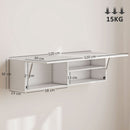 Mobile Bagno a Parete 120x23x30 cm con Anta Ammortizzata 2 Scomparti e Mensola Regolabile in MDF Bianco      