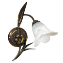 Applique 1xE14 Montatura Marrone Oro Vetro Spugnato Bianco E-Energy Amelia