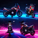 Moto Elettrica per Bambini 12V con Rotelle Specchietti e Poggiapiedi in PP e Metallo Rosso      