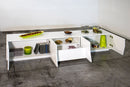 Mobile TV 4 Ante 1 Cassetto 220,1x43x46 cm Alien Bianco Lucido
