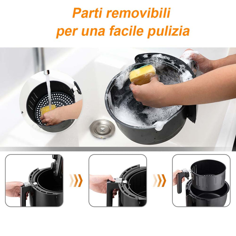 FRIGGITRICE AD ARIA RELIABLE SENZA OLIO 5,5 LITRI XXL CON TOUCH SCREEN, TIMER - Foto 14
