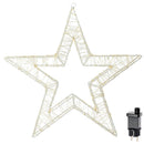 Stella Luminosa di Natale 3D in Metallo con 1440 LED Luce Calda Larghezza 50 cm