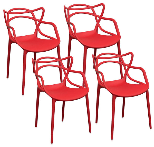 Set 4 Sedie 55x54x82 cm in Polipropilene Sveva Rosse sconto