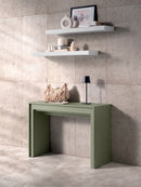 Consolle Allungabile Segmenta 110x42,5/246,5x78 cm in MDF Laccato Verde Opaco