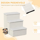 Scaletta per Cani e Gatti 3 Gradini Pieghevole e con Vano Contenitore 40x54x48 cm Bianco 