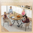 Tavolo da Pranzo Rotondo Stile Industriale Ø120x75 cm con Gambe a Croce in Acciaio Colore Quercia      