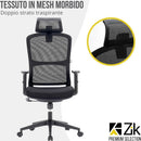 Sedia Direzionale da Ufficio 62x64x118/133 cm Ergonomica con Poggiabraccia Regolabili Nera
