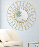 Specchio Rays Ø96x3,5 Misura Specchio Ø43 cm in Ferro Oro