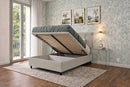 Letto 1 Piazza e Mezza Contenitore Imbottito Similpelle Tortora Boxmax Testata Button Varie Misure