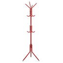 Attaccapanni da Terra Salvaspazio 12 Ganci Stand Appendiabiti a Piantana Rosso