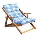 Cuscino per Poltrona Relax 56x16x110h cm in Cotone Blu