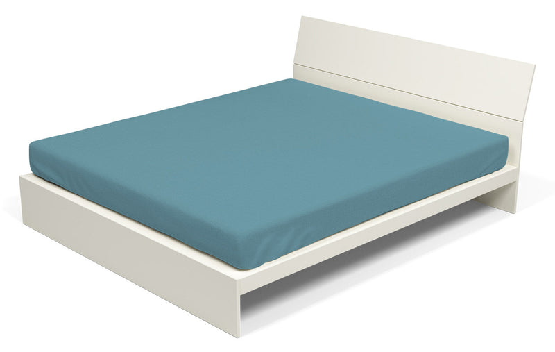 Lenzuolo Sotto con Angoli ed Elastico Tinta Unita in Cotone Ottanio Varie Misure