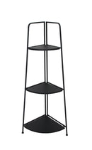 Partavaso Angolare 3 Ripiani 49x34x116 cm in Metallo Nero