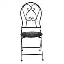 Set Tavolino e 2 Sedie Ø60xh70,5 cm in Metallo Nero