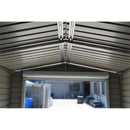 Capannone Box con Saracinesca in Lamiera Verde per Deposito Attrezzi 370x790x280cm Enaudi