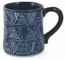 Set 3 Tazze in Gres Villa d'Este Home Tivoli Masai Blu Mug Alto