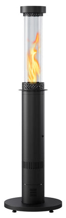 Stufa da Esterno Fungo a Pellet Ø52x194 cm in Ferro Decapato e Vetro Bamboo Antracite